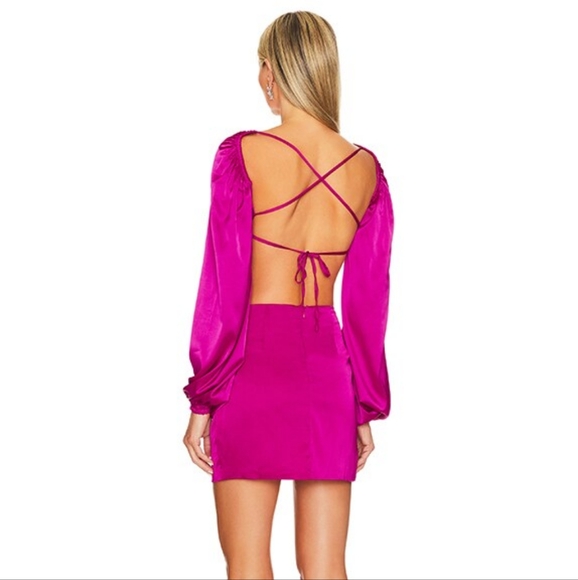 Superdown Rissa Wrap Skirt Set In Magenta - Picture 3 of 7